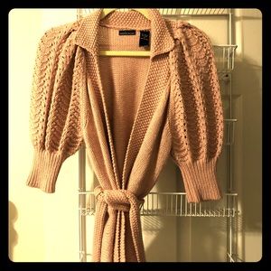 Moda International puff sleeve dusty rose sweater